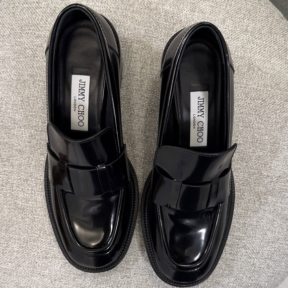 Jimmy Choo Shoes - Jimmy Choo Black Spazzolato Platform Loafers